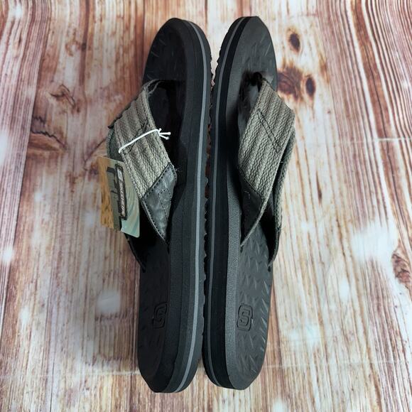 Skechers Surf Combers Mens Size 11 Gray Sandals Thong Flip Flops Open Toe Shoes - Picture 6 of 10